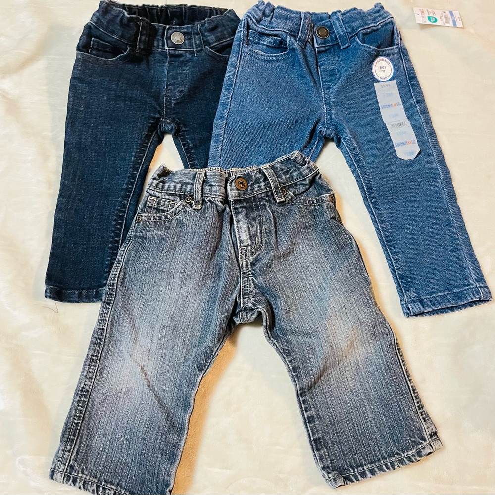 Baby Boy Jeans 3 Piece Lot -  Size 12 Months - Cherokee/Garanimals
-